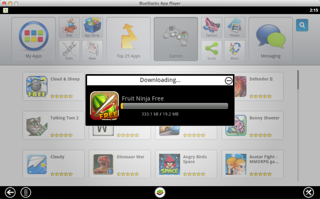 Instalando Fruit Ninja