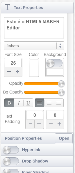 HTML5 MAKER Editor – Personalizar a fonte