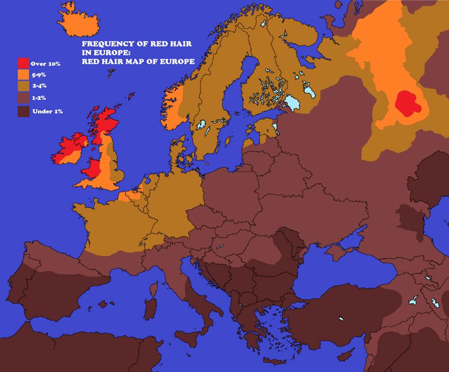 Cor do Cabelo na Europa