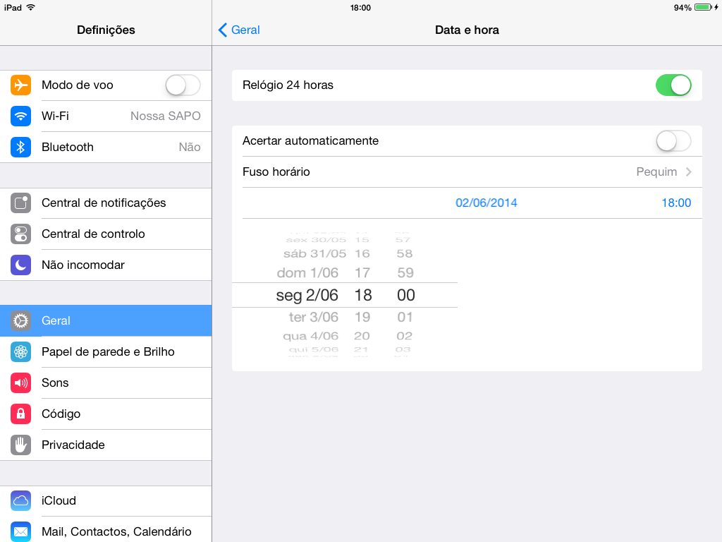 Jailbreak iOS 7.1 e 7.1.1 Definir a hora