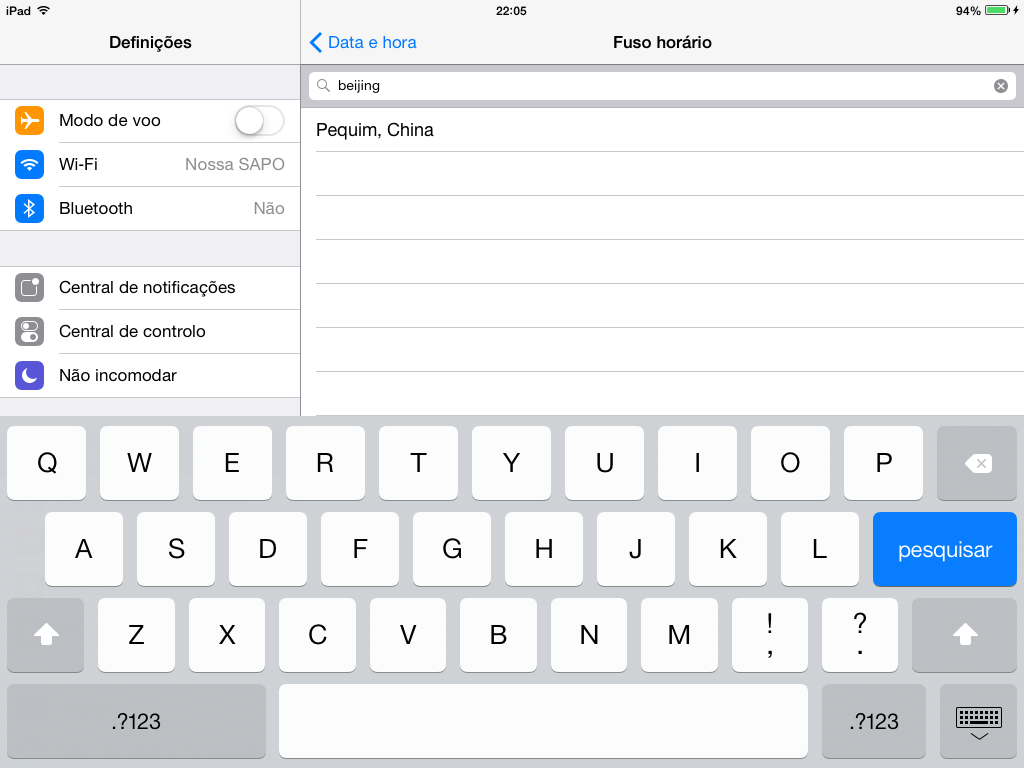 Jailbreak iOS 7.1 e 7.1.1 Definir o fuso horário