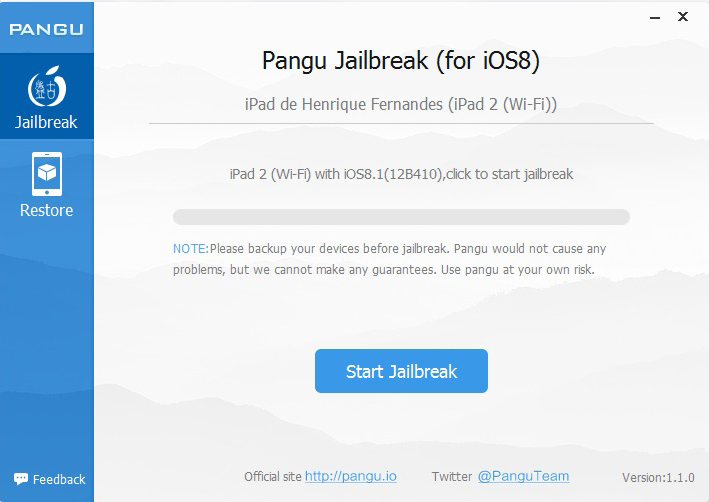 Exemplo: iPad 2 reconhecido