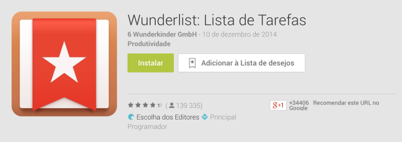 Wunderlist Lista de Tarefas