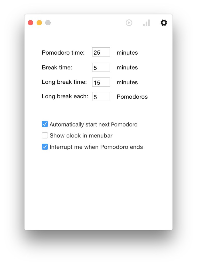 Pomodoro One OS X 1