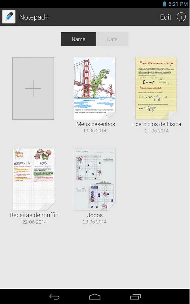 Bloco de Notas + Android 1