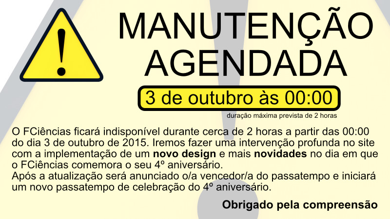 manutenção agendada