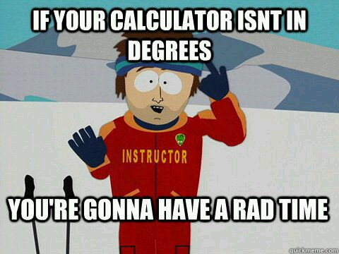 calculator degrees rad time