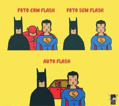 com flash sem flash auto flash