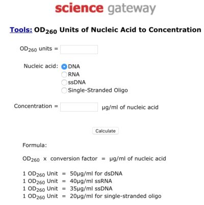 OD260 DNA RNA concentracao