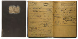 Um dos cadernos de Marie Curie